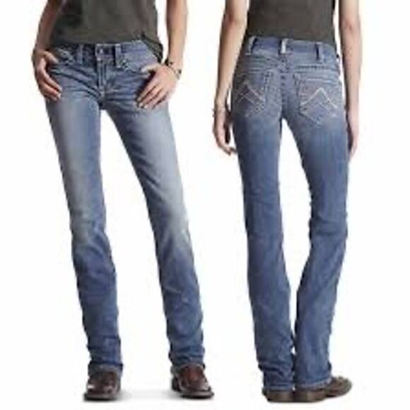 Ariat Women's REAL Straight Icon Rainstorm Jeans size 25S - Picture 1 of 10